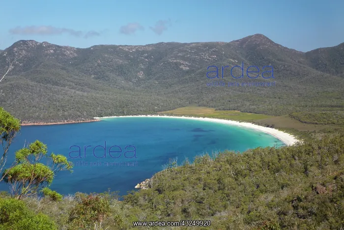 : Wineglass Bay seen from Wineglass Bay Lookout : Wineglass Bay seen from Wineglass Bay Lookout