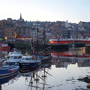 80190181 Whitby - harbour with boats and bridge 80190181 Whitby - harbour with boats and bridge