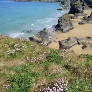 Bedruthan Steps Coastline and Beach Bedruthan Steps Coastline and Beach