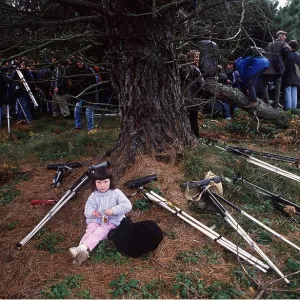 BIRD WATCHING - and girl sitting under tree