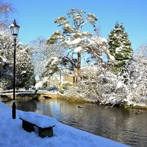 Bourton on the Water - covered in snow Bourton on the Water - covered in snow