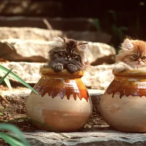 CAT - kittens x two in pots CAT - kittens x two in pots