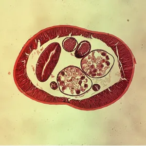 Cat roundworm - cross section Toxascaris - X 15