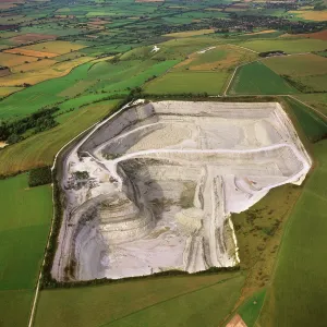England - Aerial view, Chalk Quarry with Westbury England - Aerial view, Chalk Quarry with Westbury