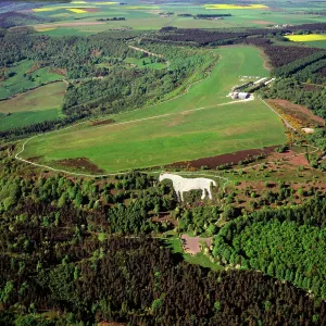 England - Aerial view, Kilburn White Horse, North Yorkshire England - Aerial view, Kilburn White Horse, North Yorkshire