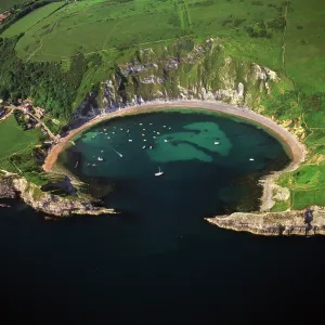 England - Aerial view of Lulworth Cove showing England - Aerial view of Lulworth Cove showing