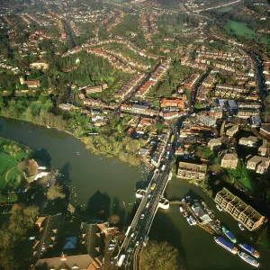 England - Aerial view, Reading and River Thames, Berkshire England - Aerial view, Reading and River Thames, Berkshire