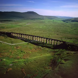 England - Aerial view, Ribblehead Railway Viaduct England - Aerial view, Ribblehead Railway Viaduct