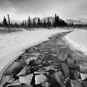 Frozen Ice in small creek Kluane National Park Yukon, Canada Frozen Ice in small creek Kluane National Park Yukon, Canada