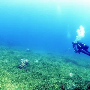 Green Death Marine ALGAE - and scuba diver Green Death Marine ALGAE - and scuba diver