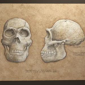 Homo ergaster Myological restoration. Pliocene Homo ergaster Myological restoration. Pliocene