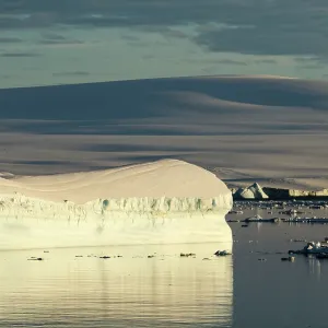 Ice cliffs at dawn
