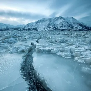 Kluane Lake frozen in winter Kluane National Park Kluane Lake frozen in winter Kluane National Park