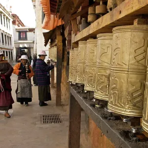 Ladies Prayer Wheels - Lhasa Tibet Ladies Prayer Wheels - Lhasa Tibet