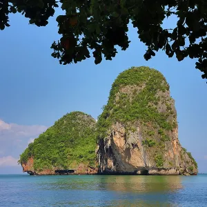 Limestone cliffs of Phra Nang Beach, Krabi, Thailand