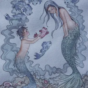 MERMAID PAINTING - THE RED FISH MERMAID PAINTING - THE RED FISH