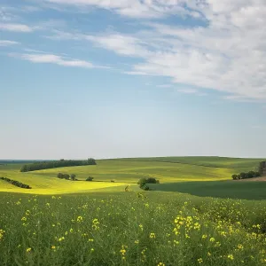 Mustard Fields with clouds