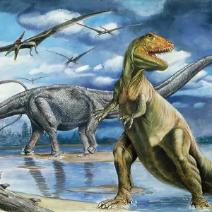 Prehistoric - Tyrannosaurus in foreground with