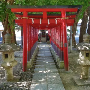 Red Torii gates at Hanazono Shinto Shrine, Shinjuku, Tokyo, Japan