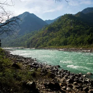 River Ganges north of Rishikesh India River Ganges north of Rishikesh India
