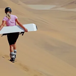 Sandboarding in the Namib Desert Sandboarding in the Namib Desert
