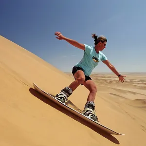 Sandboarding in the Namib Desert Sandboarding in the Namib Desert