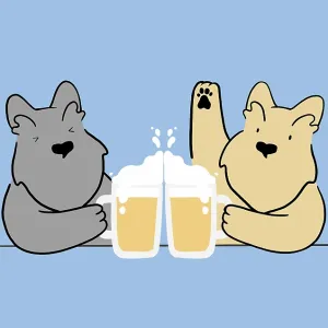 Two Scottie Dogs drinking together Two Scottie Dogs drinking together