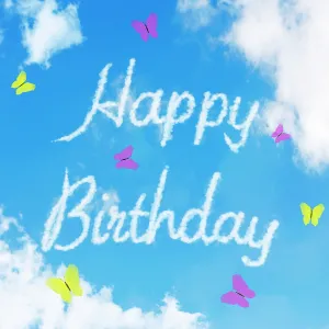 Sky writing - Happy Birthday - written in the clouds Sky writing - Happy Birthday - written in the clouds