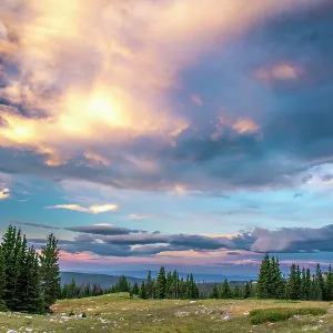 USA, Wyoming, Medicine Bow National Forest. Sunrise clouds USA, Wyoming, Medicine Bow National Forest. Sunrise clouds