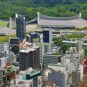 Yoyogi National Gymnasium and Yoyogi Park Athletics Stadium, Yoyogi Park, Shibuya, Tokyo, Japan