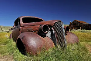 Towns: 1937 Chevrolet Chevy, rusted, ghost town of Bodie