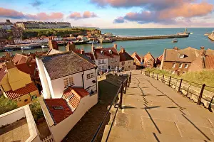 Steps: 199 steps overlooking Whitby harbour, North Yorkshire
