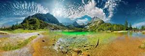 Ehrwald: 3600 mountain panorama with the turquoise Seebensee