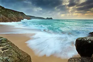 Porthcurno: 80179680 Porthcurno - beach and seascape at dawn