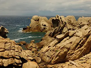 Granite: 80180287 Granite Rocks - sea coast Capo Testa, Santa