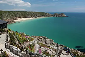 Cornwall: 80181236 Coastline Porthcurno Bay, Cornwall, UK