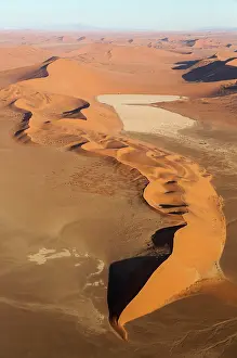 Naukluft: 80183556 Sand Dunes - with dry pans Namib Desert