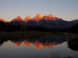 Schwabacher: 80184753 Grand Teton sunrise view at Schwabacher