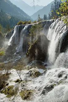 Jiuzhaigou: 80185294 Pearl Shoal Waterfall Jiuzhaigou National