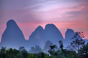 Guilin: 80185309 Limestone Karst Formations at Dawn Guilin