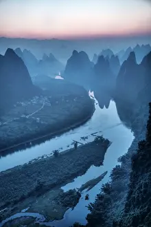 Karst: 80185314 Limestone Karst Formations and River Li
