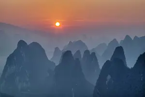 Guilin: 80185319 Limestone Karst Formations at Sunrise Guilin