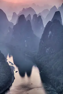 Karst: 80185320 Limestone Karst Formations and River Li