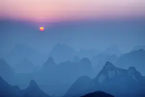 Guilin: 80185324 Limestone Karst Formations at Dawn Guilin