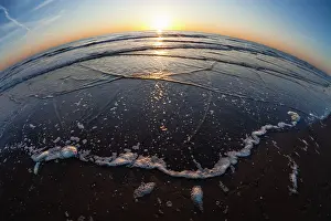Seashore: 80186081 Norh Sea - seashore at sunset - with the