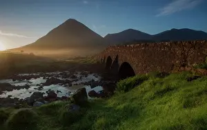Skye: 80186697 Sligachan Bridge - at sunrise - Glamaig