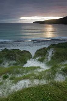 Machair: 80186699 Sunset - from Bagh Siar beach - looking