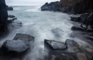 Skye: 80186713 Ebb and flow of the tide over rocks Kilmuir