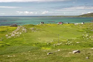 Machair: 80186727 The football pitch - on hilly terrain