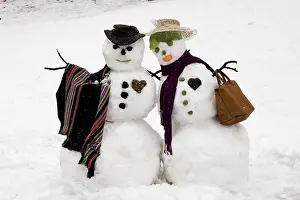 John Cancalosi: 80187041 Snowman - Snow couple - Washington DC area